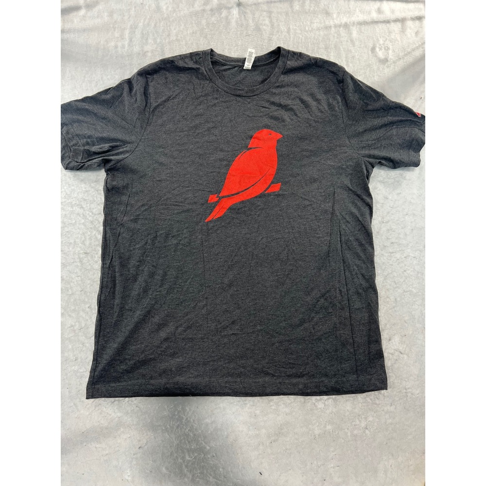 Bella+Canvas Mens 2XL Charcoal Heather T-Shirt Red Bird Graphic Tee